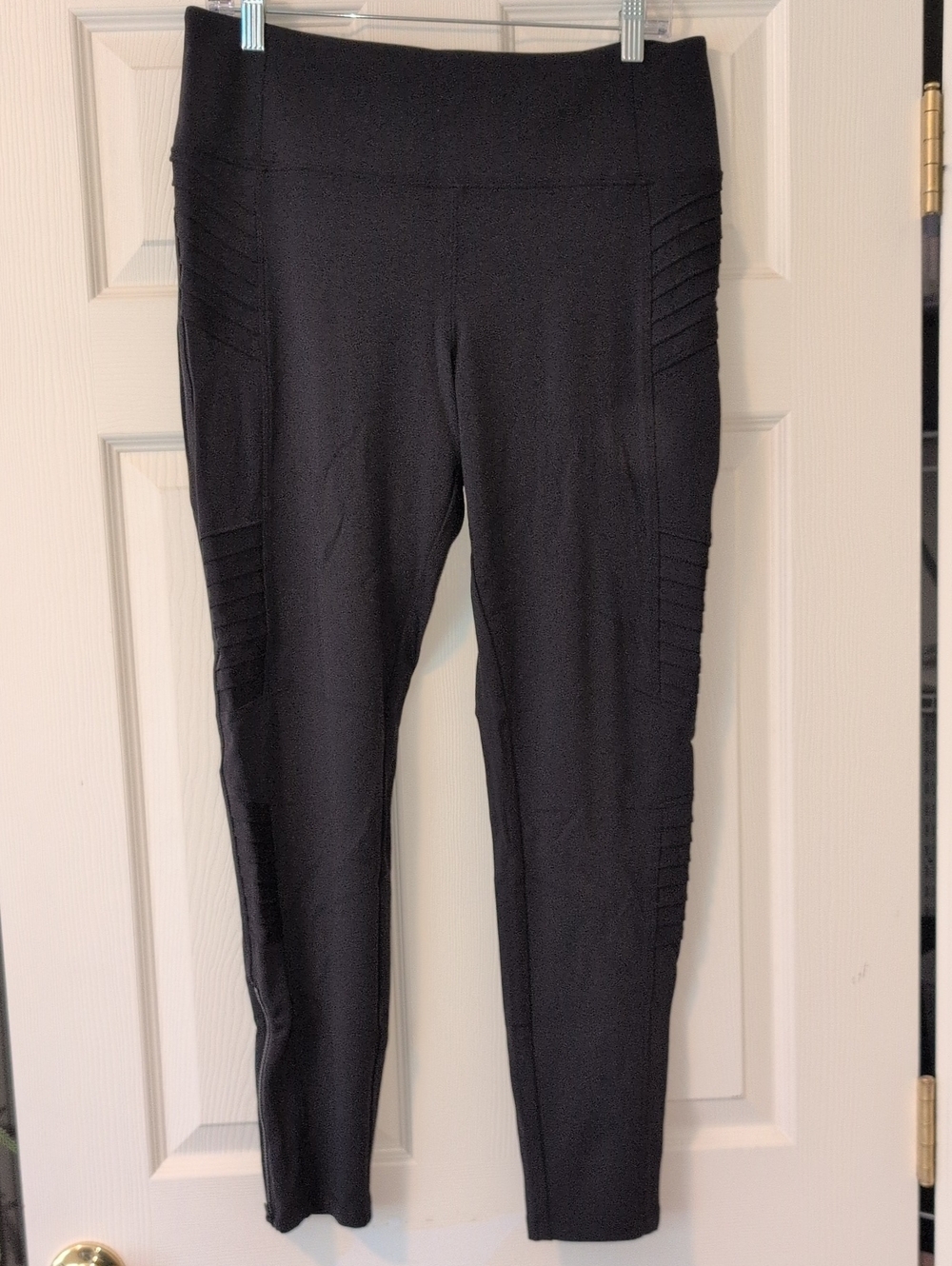 Women's Athleta Delancey Gleam Black Moto Leggings Size L
